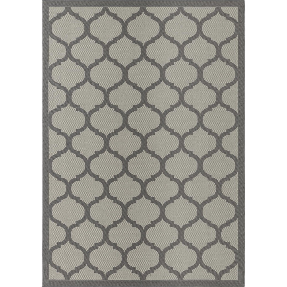 Rug Unique Loom Outdoor Trellis Gray Rectangular 8' 0 x 11' 4