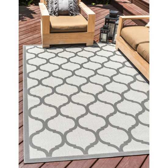 Rug Unique Loom Outdoor Trellis Gray Rectangular 8' 0 x 11' 4