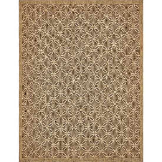 Rug Unique Loom Outdoor Trellis Light Brown Rectangular 9' 0 x 12' 0