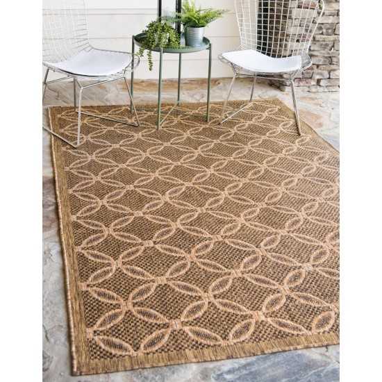 Rug Unique Loom Outdoor Trellis Light Brown Rectangular 9' 0 x 12' 0