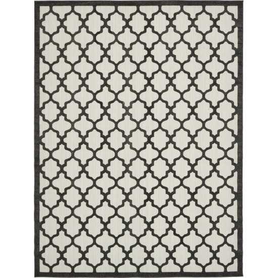 Rug Unique Loom Outdoor Trellis Black Rectangular 9' 0 x 12' 0