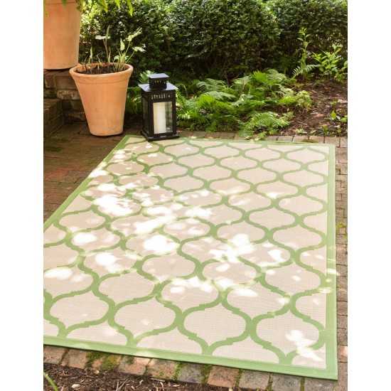 Rug Unique Loom Outdoor Trellis Green Rectangular 8' 0 x 11' 4