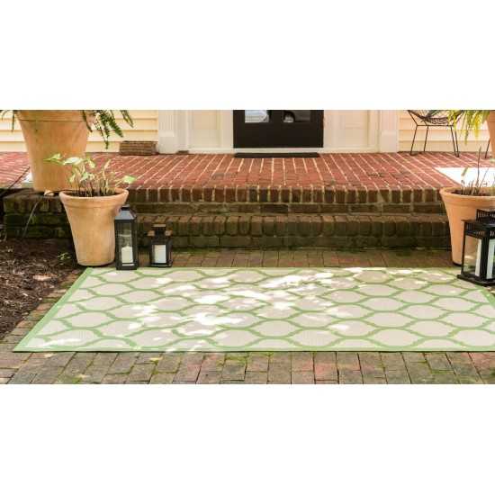 Rug Unique Loom Outdoor Trellis Green Rectangular 8' 0 x 11' 4