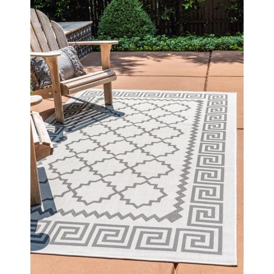 Rug Unique Loom Outdoor Trellis Gray Rectangular 8' 0 x 11' 4