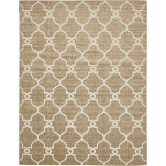 Rug Unique Loom Outdoor Trellis Light Brown Rectangular 9' 0 x 12' 0