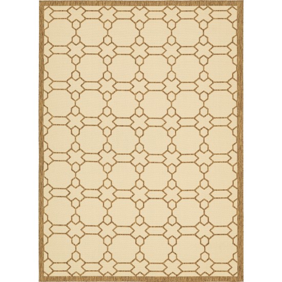 Rug Unique Loom Outdoor Trellis Beige Rectangular 8' 0 x 11' 4