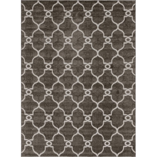 Rug Unique Loom Outdoor Trellis Gray Rectangular 9' 0 x 12' 0