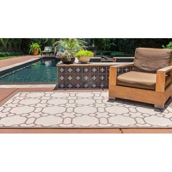 Rug Unique Loom Outdoor Trellis Beige Rectangular 8' 0 x 11' 4