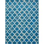 Rug Unique Loom Outdoor Trellis Turquoise Rectangular 9' 0 x 12' 0