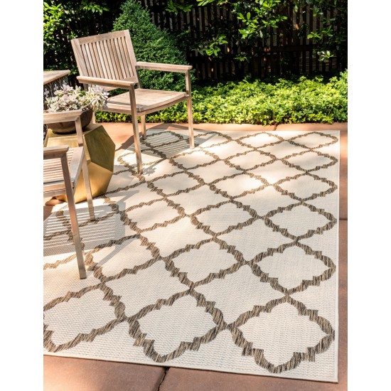 Rug Unique Loom Outdoor Trellis Beige Rectangular 8' 0 x 11' 4