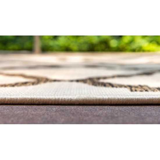 Rug Unique Loom Outdoor Trellis Beige Rectangular 8' 0 x 11' 4