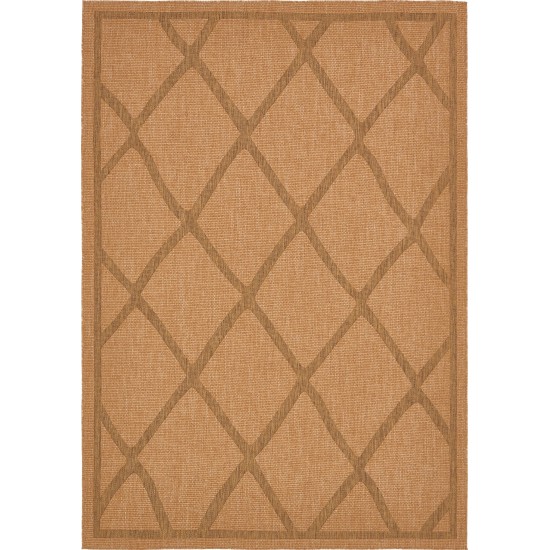 Rug Unique Loom Outdoor Trellis Light Brown Rectangular 8' 0 x 11' 4