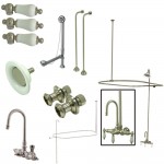 Kingston Brass Vintage Gooseneck Clawfoot Tub Faucet Package, Brushed Nickel