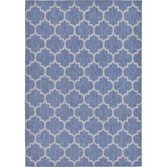 Rug Unique Loom Outdoor Trellis Navy Blue Rectangular 8' 0 x 11' 4