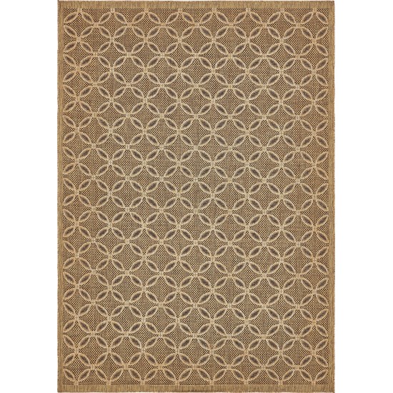 Rug Unique Loom Outdoor Trellis Light Brown Rectangular 8' 0 x 11' 4