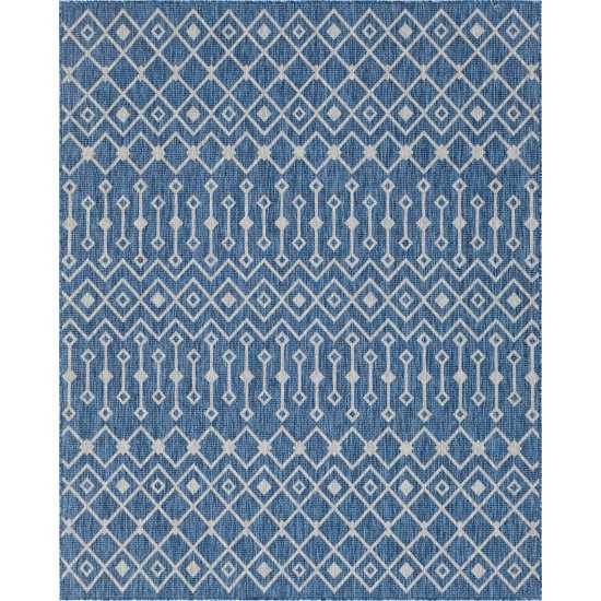 Rug Unique Loom Outdoor Trellis Blue Rectangular 8' 0 x 10' 0