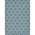 Rug Unique Loom Outdoor Trellis Teal Rectangular 8' 0 x 11' 4