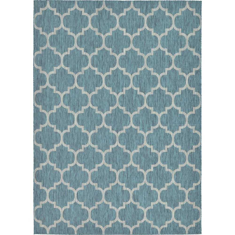 Rug Unique Loom Outdoor Trellis Teal Rectangular 8' 0 x 11' 4 Rug Unique Loom Outdoor Trellis Teal Rectangular 8' 0 x 11' 4