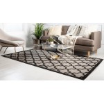 Rug Unique Loom Outdoor Trellis Black Rectangular 8' 0 x 10' 0