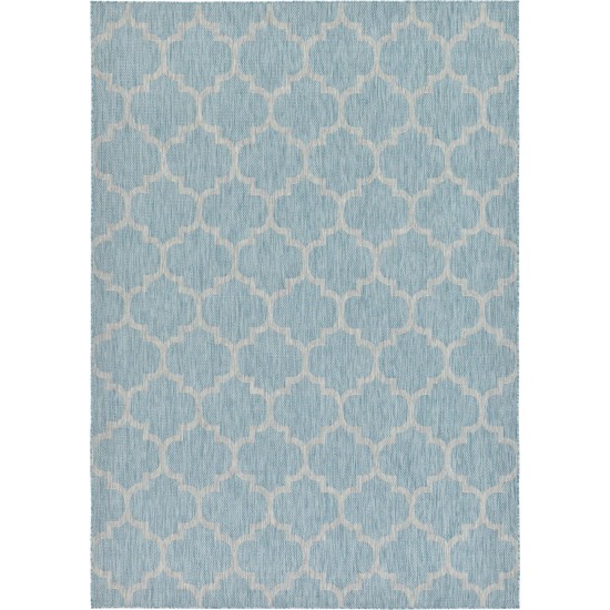 Rug Unique Loom Outdoor Trellis Aquamarine Rectangular 8' 0 x 11' 4