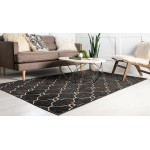 Rug Unique Loom Outdoor Trellis Black Rectangular 8' 0 x 10' 0