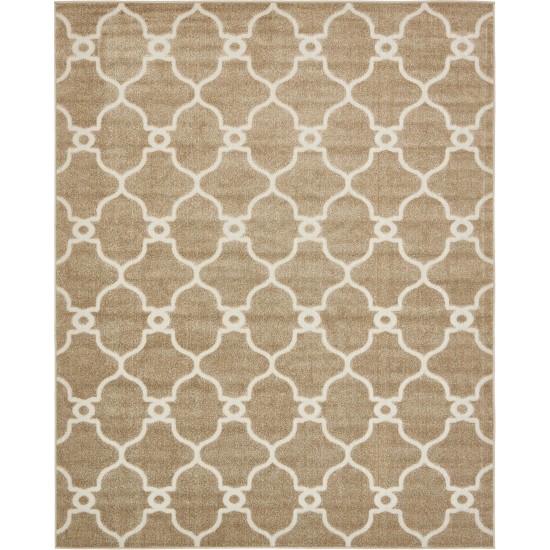 Rug Unique Loom Outdoor Trellis Light Brown Rectangular 8' 0 x 10' 0