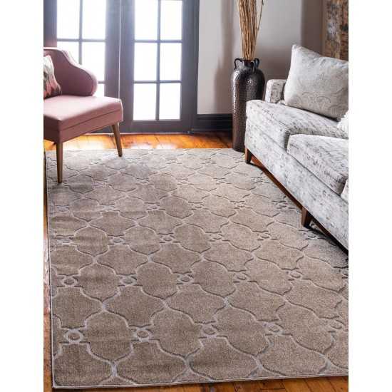 Rug Unique Loom Outdoor Trellis Light Brown Rectangular 8' 0 x 10' 0