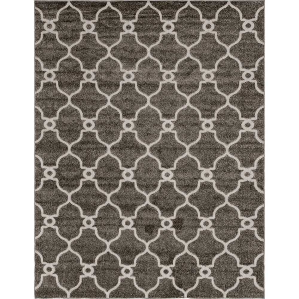 Rug Unique Loom Outdoor Trellis Gray Rectangular 8' 0 x 10' 0