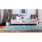 Rug Unique Loom Outdoor Trellis Turquoise Rectangular 8' 0 x 10' 0