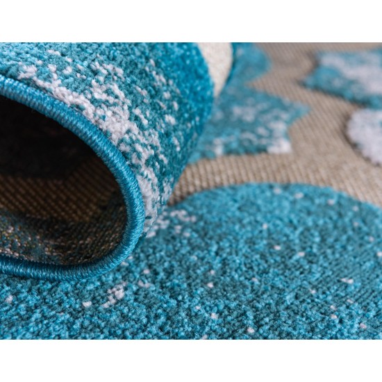Rug Unique Loom Outdoor Trellis Turquoise Rectangular 8' 0 x 10' 0