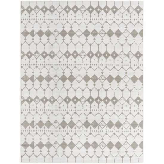 Rug Unique Loom Outdoor Trellis Ivory/Gray Rectangular 7' 10 x 10' 0