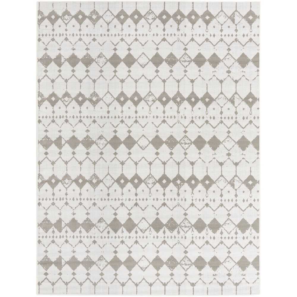 Rug Unique Loom Outdoor Trellis Ivory/Gray Rectangular 7' 10 x 10' 0