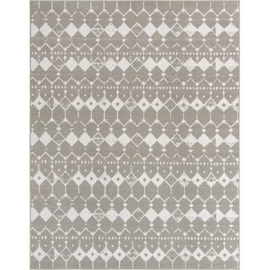 Rug Unique Loom Outdoor Trellis Gray Rectangular 7' 10 x 10' 0