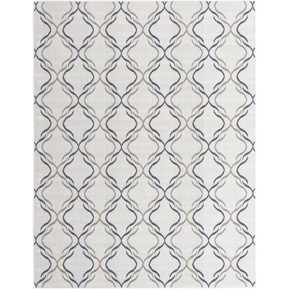 Rug Unique Loom Outdoor Trellis Ivory Rectangular 7' 10 x 10' 0