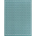 Rug Unique Loom Outdoor Trellis Teal Rectangular 7' 10 x 10' 0