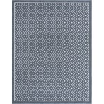 Rug Unique Loom Outdoor Trellis Navy Blue Rectangular 7' 10 x 10' 0