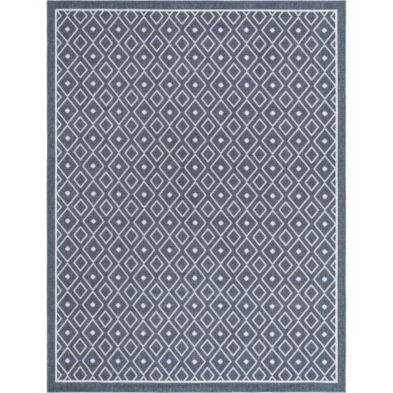 Rug Unique Loom Outdoor Trellis Navy Blue Rectangular 7' 10 x 10' 0