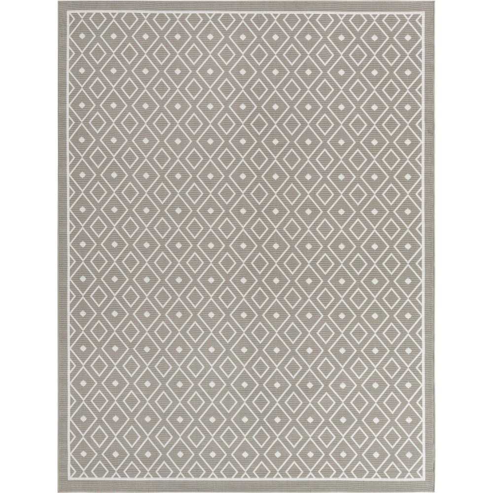 Rug Unique Loom Outdoor Trellis Gray Rectangular 7' 10 x 10' 0