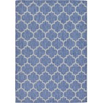 Rug Unique Loom Outdoor Trellis Navy Blue Rectangular 7' 0 x 10' 0