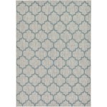 Rug Unique Loom Outdoor Trellis Blue Rectangular 7' 0 x 10' 0