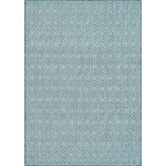 Rug Unique Loom Outdoor Trellis Teal Rectangular 7' 0 x 10' 0