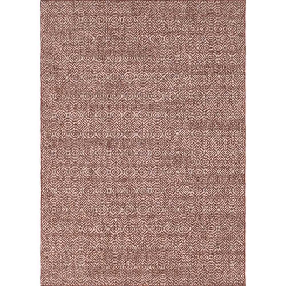 Rug Unique Loom Outdoor Trellis Rust Red Rectangular 7' 0 x 10' 0