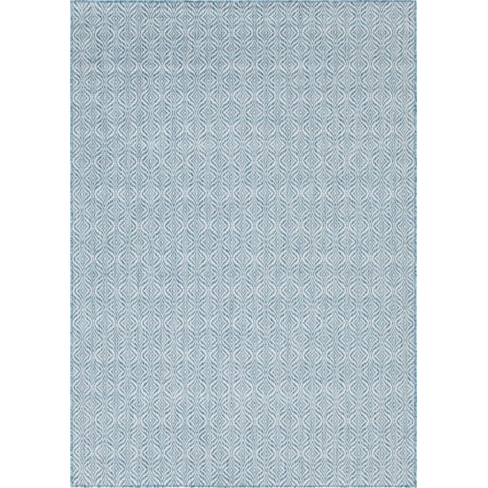 Rug Unique Loom Outdoor Trellis Blue Rectangular 7' 0 x 10' 0