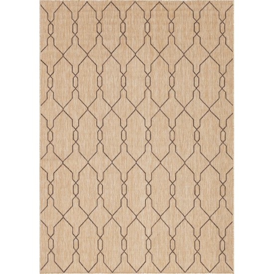 Rug Unique Loom Outdoor Trellis Tan Rectangular 7' 0 x 10' 0