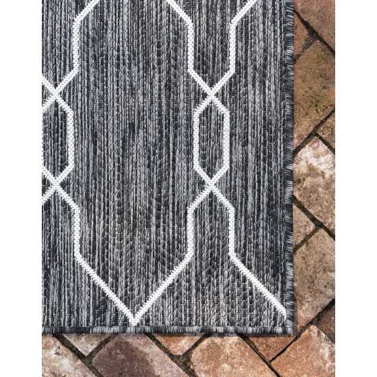 Rug Unique Loom Outdoor Trellis Charcoal Rectangular 7' 0 x 10' 0