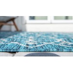 Rug Unique Loom Outdoor Trellis Teal Rectangular 7' 0 x 10' 0