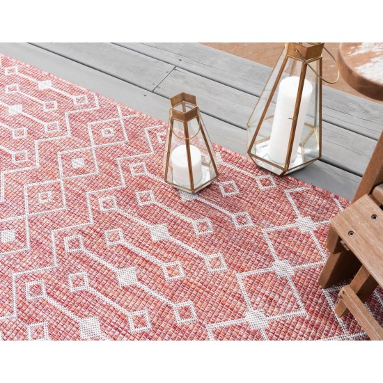 Rug Unique Loom Outdoor Trellis Rust Red Rectangular 7' 0 x 10' 0