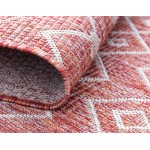 Rug Unique Loom Outdoor Trellis Rust Red Rectangular 7' 0 x 10' 0