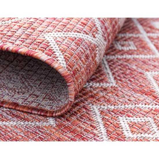 Rug Unique Loom Outdoor Trellis Rust Red Rectangular 7' 0 x 10' 0