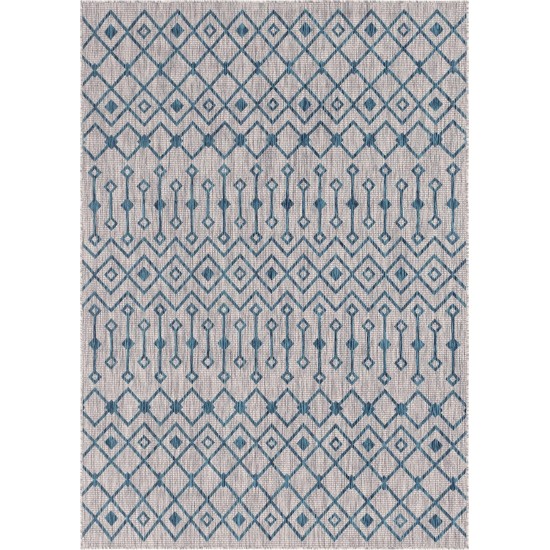 Rug Unique Loom Outdoor Trellis Gray Rectangular 7' 0 x 10' 0